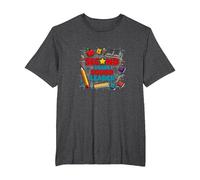 Second Grade Squad Leader Elementary School Pride T-Shirt, Men's Big and Tall, Dark Heather Grey, 3X Tall