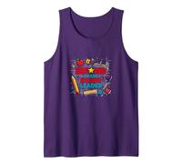 Second Grade Squad Leader Elementary School Pride Tank Top, Men, Purple, XL