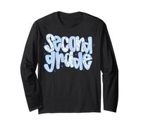 Second Grade Student School Design Cute Gingham Sparkle Long Sleeve T-Shirt