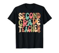 Second Grade Teacher Groovy Back to School T-Shirt