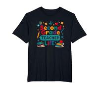 Second Grade Teacher Life - Elementary Educator Gift T-Shirt, Men's Big and Tall, Black, 5X Tall