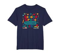 Second Grade Teacher Life - Elementary Educator Gift T-Shirt, Men's Big and Tall, Navy, 4X Tall