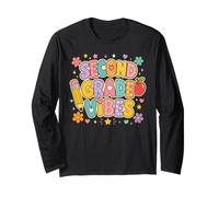 Second Grade Vibes Retro First Day Back to School Students Long Sleeve T-Shirt