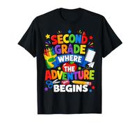 Second Grade Where The Adventure Begins Back to School T-Shirt