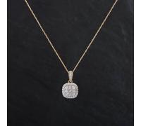 Second Hand 14ct Yellow Gold 0.50ct Brilliant Cut Diamond Pendant & 18 Inch Prince Of Wales Chain 4314109