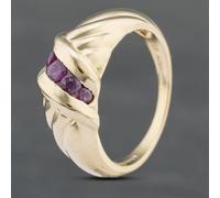 Second Hand 14ct Yellow Gold Ruby Twist Shoulders Design Five Stone Ring 41102784
