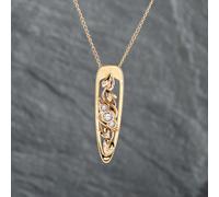 Second Hand 18ct Two Colour Gold Diamond Clogau Gemstone Pendant & 18 Inch Trace Chain 41142820