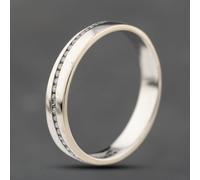 Second Hand 18ct White Gold 0.13ct Diamond Diagonal Channel Set 4mm Wedding Ring 41482381