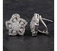 Second Hand 18ct White Gold 1.75ct Brilliant Cut Diamond 5 Point Star Openwork Stud Earrings 4317076