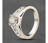 Second Hand 18ct White Gold 1.75ct Brilliant Cut Diamond Shoulder Set Solitaire Ring 41482400