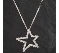 Second Hand 18ct White Gold Diamond Set Star Pendant & 14ct White Gold Chain Bracelet 4114157