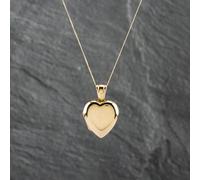 Second Hand 18ct Yellow Gold Heart Shaped Locket Pendant & 18 Inch Curb Chain 41142691