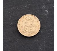 Second Hand 22ct Yellow Gold 1892 Queen Victoria Shield Back Half Sovereign Coin 47011199
