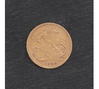 Second Hand 22ct Yellow Gold 1899 Victoria Old Head Half Sovereign Coin 47011109