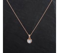 Second Hand 9ct Rose Gold 0.24ct Brilliant Cut Diamond Round Stone Set Pendant & 18 Inch Prince Of Wales Chain 4314120