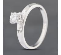 Second Hand 9ct White Gold 0.22ct Brilliant Cut Diamond Textured Shoulders Solitaire Ring 43121108