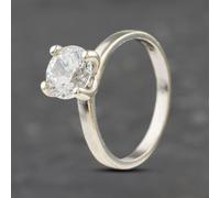 Second Hand 9ct White Gold Cubic Zirconia Four Claw Solitaire Ring 41103120