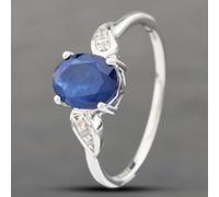 Second Hand 9ct White Gold Synthetic Blue & White Spinel Dress Ring 41102475
