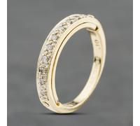 Second Hand 9ct Yellow Gold 0.10ct Diamond I Love You Half Eternity Ring 41384101