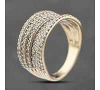 Second Hand 9ct Yellow Gold 1.00ct Diamond Seven Row Half Eternity Ring 41482375