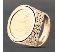 Second Hand 9ct Yellow Gold 1907 George V Full Sovereign Coin Ring 41201220