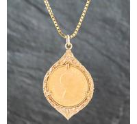 Second Hand 9ct Yellow Gold 1968 Full Sovereign Pendant & 20 Inch Box Chain 41141673