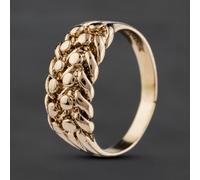Second Hand 9ct Yellow Gold 2 Row Keeper Ring 41342113