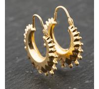 Second Hand 9ct Yellow Gold 25mm Spikey Creole Earrings 41173895