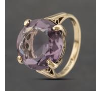 Second Hand 9ct Yellow Gold Amethyst Large Round Dress Ring 41103458