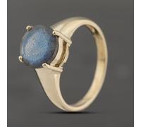 Second Hand 9ct Yellow Gold Blue Moonstone Single Stone Dress Ring 41103727