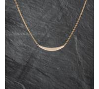 Second Hand 9ct Yellow Gold Crescent Shaped Idenity Tag Pendant & 15 Inch Curb Chain 41142800