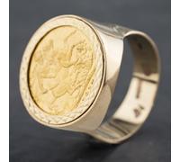 Second Hand 9ct Yellow Gold Full Sovereign Mount Only Coin Ring 41201167 - paired with 47-02-1116
