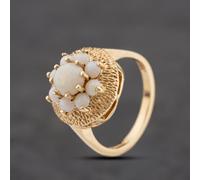 Second Hand 9ct Yellow Gold Opal Cluster Ring 41104299