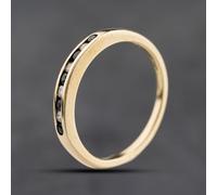 Second Hand 9ct Yellow Gold Sapphire & Diamond Channel Set Half Eternity Ring 41384273