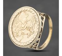 Second Hand 9ct Yellow Gold St George Coin Ring 41201231