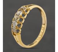 Second Hand Antique 18ct Yellow Gold 0.70ct Diamond Five Stone Ring 41482744