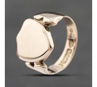 Second Hand Antique 9ct Yellow Gold Shield Shaped Signet Ring 41342213