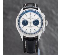 Second Hand Breitling Mens Premier B01 White Leather Strap Watch AB0118221G1P1