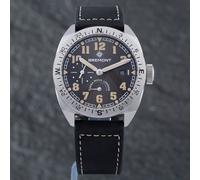 Second Hand Bremont Mens Terra Nova Turning Bezel Power Reserve Black Leather Strap Watch TN40-PWR-SS-BK-L-S