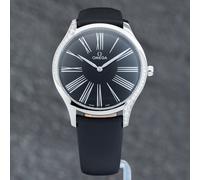 Second Hand OMEGA Ladies De Ville Tresor Black Leather Strap Watch 42817396001001