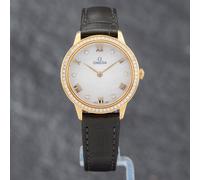 Second Hand OMEGA Ladies Prestige 18ct Gold Green Leather Strap Watch 434.58.28.60.55.002