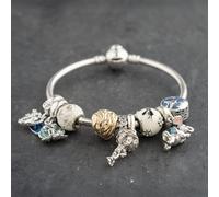 Second Hand Pandora Silver Multi Stone Pandora 9 Assorted Disney Medium Charm Bangle 41221387