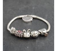 Second Hand Pandora Silver Multi Stone Pandora Assorted Mom Charms 6 Inch Charm Bracelet 41221381