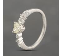 Second Hand Platinum 0.44ct Yellow & White Diamond Heart Shape Dress Ring 43121273