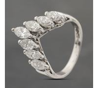 Second Hand Platinum 1.51ct Marquise Cut Diamond Half Wishbone Seven Stone Ring 43121258