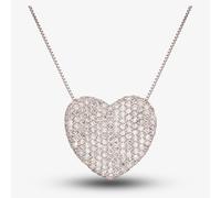 Second Hand Platinum 18 Inch 2.20ct Pave Diamond Heart Necklace 4314181