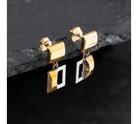 Second Hand Two Colour Gold 19mm Dropper Earrings 43171431