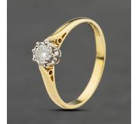 Second Hand Vintage 18ct Yellow Gold Brilliant Cut Diamond Circle Under Bezel Design Solitaire Ring 41482465