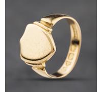 Second Hand Vintage 18ct Yellow Gold Plain Sheild Signet Ring 41342384