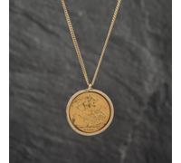 Second Hand Vintage 9ct Yellow Gold 1980 Elizabeth II Full Sovereign Coin Keeper Pendant & 18 Inch Curb Chain 41142385